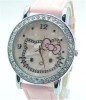 Free Ship Hello Kitty Quartz Wrist crystal Watch Pink 