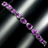 6x4mm. AAA PURPLE URUGUAY AMETHYST 925 SILVER BRACELET 