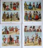 Collection of 4 Color Litho.Racinet,Le Costume,Spain 