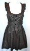  8 CUTE MISS SELFRIDGE  DRESS MINI BROWN + METALLIC    