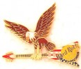 HARD ROCK CAFE HOLLYWOOD 4th of JULY FLAG GUITAR PIN LE 