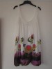 Mina Topshop Cream Patterned Summer Dress Size 8 