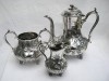 LATE VICTORIAN SILVER PLATED TEA SET 