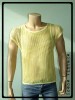 MENS Vtg RETRO 80s YELLOW MESH NET VEST BEACH T-SHIRT M 