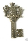 RARE! Vintage Heraldic Key Pendant By Miracle 