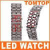 Lava Style Iron Samurai Metal Red LED Faceless Watch 