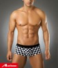 Men's Boxer,Sexy Underwear,Black White XL(30-32) 