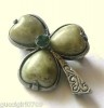 Vintage Connemara Marble Shamrock Brooch By Miracle  