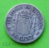 SPAIN 50 CENTIMOS 1870 SN-M 