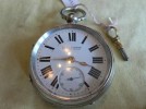 MASSIVE SILVER LEON FISHER NOTTINGHAM 1889 POCKET WATCH 