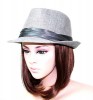 Men Women Gray Fedora Hat 2010 Celebrity Style 1899061 