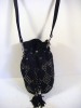 TOPSHOP Black Circular Studded Cross Body Pouch Bag 