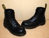 DR MARTENS Black Leather Boots UK 8 FESTIVAL GOTH PUNK 