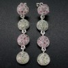 GENUINE RED PINK RUBY & EMERALD 925 SILVER EARRINGS 