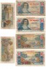 France Guadeloupe 3 Banknotes Lot 5 and 10 francs 