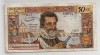 BANQUE DE FRANCE 50 NOUVEAUX FRANCS HENRI IV VG 