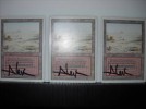 MTG - 3X BADLANDS ( DUAL LAND - SIGNED / FIRMADAS )- NM 