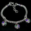 119CT.MAN-MADE ENAMEL 925 STERLING SILVER BRACELET NR!! 