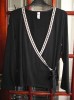 GEORGE LDS BLACK/WHITE SLEEPWEAR L/SLVD JACKET SZ18 