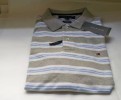 NWT MENS TOMMY HILFIGER S/S POLO SHIRT~GRAY/WHITE~MED 