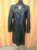 BLACK FAUX LEATHER FULL LENGTH COAT 44 - 16 UK  l 39