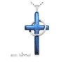 +★★F~~TWO Blue&Sliver Titanium★Steel Cross Necklaces★★+ 