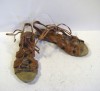 TOPSHOP Tan HELIX Lace Up Flat Sandals, UK5 EU38 