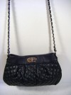 TOPSHOP Black Quilted Twist Lock Chain Cross Body Bag 