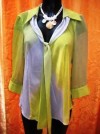 PER UNA GREEN MIX BLOUSE 14 TIE FRONT 14 