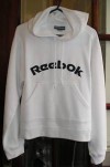 REEBOK LDS WHITE/BLACK HOODED SPORTY SWEATSHIRT SIZE 12 