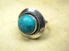 EXCELLENT SPIDER TURQUOISE SILVER RING SIZE 7 