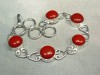 FIESTA RED CORAL SILVER BRACELET 9.5 IN 