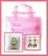 RELOJ HELLO KITTY+BOLSITO+PENDIENTES+COLLAR 