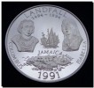 Jamaica 25 Dollars 1991, SILBER 925/1000, PP, SELTEN 