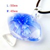 J1535 Murano Lampwork Glass Blue Flower Lantern Pendant 