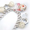 A0223 COOL White Murano Glass Crystal Bracelet Fit Gift 