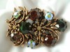 stunning vintage 70/80s miracle brooch beautiful stones 