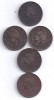 Argentina 2 Centavos 1889-1892 Excellent 5  coins  