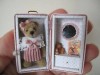 ARTIST OOAK MINIATURE DOLLHOUSE BEAR IN TRUNK LOOK NR! 