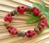 Red Skull Turquoise Beads Jasper Stretchy Bracelet 7