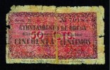 F.C. UBEDA. 50 CTMOS. ROTO, PEGADO CON PAPEL DE EPOCA. 