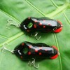 2xGREEN/RED POPPER FROGFISHING LURE/BAIT TACKLE HOOK Wa 