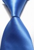 Brand New Smooth Pure Blue Silk Men's Tie Necktie 