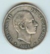 SPAIN-PHILIPPINES: 1881 ALFONSO XII 50 CENTAVOS 