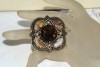 Miracle Signed Agate & Huge Topaz Stone Brooch 