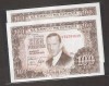 100 PESETAS 1953 PAREJA LEVE DOBLADA 