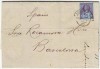 1887 entire *LONDON-BARCELONA* with 2 1/2d purple-blue 