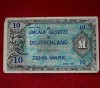 XXX-RARE 1944 Allied German Occupation 10 Mark Note WW2 