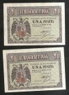 PAREJA DE UNA PESETA DEL 28 FEBRERO 1938 SC