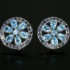 DELUXE AAA BABY BLUE TOPAZ-SAPPHIRE 925 SILVER EARRINGS 